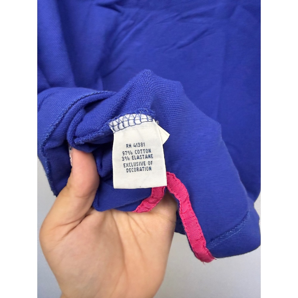 Polo Golf Ralph Lauren Mens Pro Fit Polo Shirt Blue Pink Pony Large Cotton Blend - Picture 6 of 6